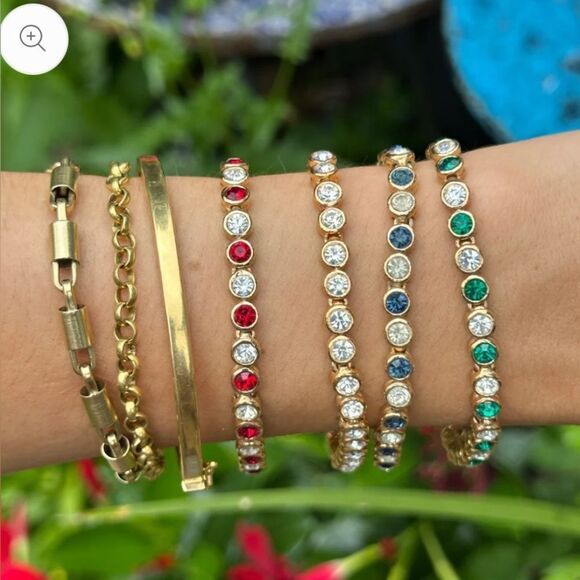 Anthropologie Jewelry - Gold Tennis Bracelet #1942